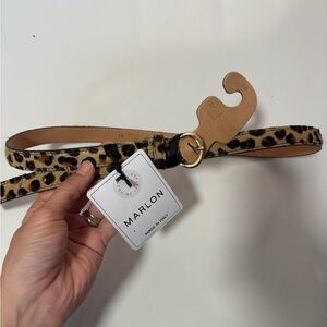 Marlon Euro Pony leopard print leather belt